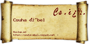 Csuha Ábel névjegykártya